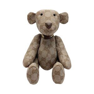Gucci GG Canvas Teddy Bear Beige Plush Bear